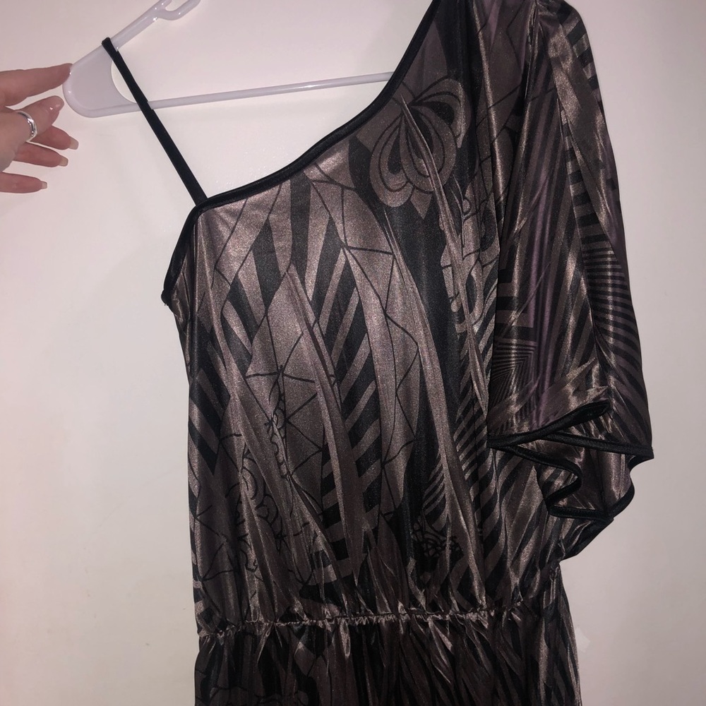 Black and grey asymmetrical top